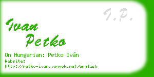 ivan petko business card